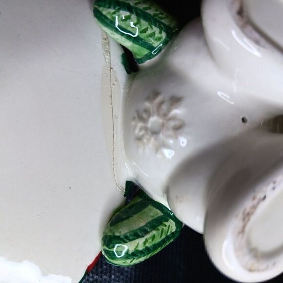 Fitz & Floyd Christmas Frosty Folks Snowman Pillar Candle Holder Collectible - Picture 12 of 16